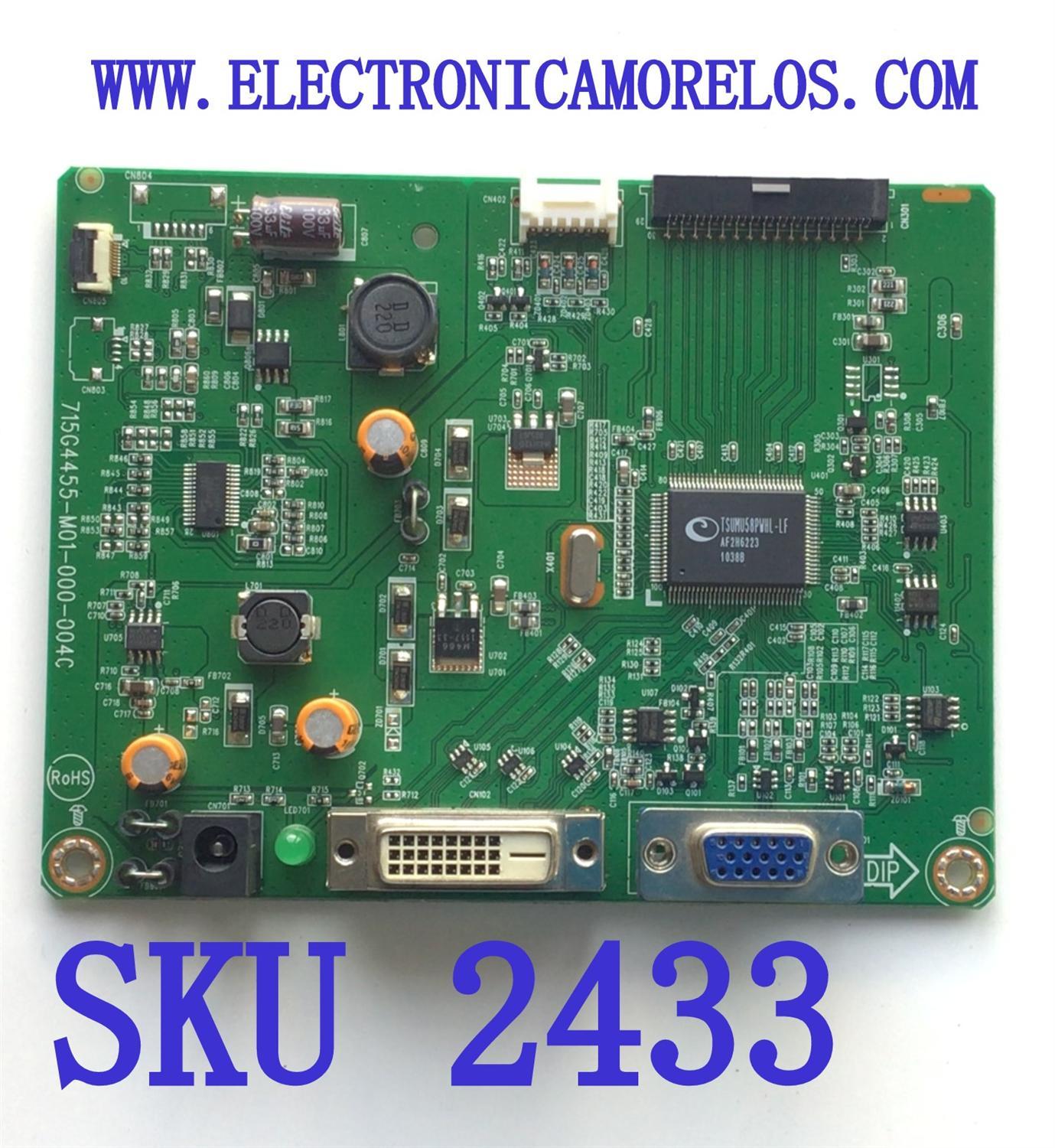 MAIN FUENTE  PARA MONITOR HP / NUMERO DE PARTE GHACBHP024 / 715G4455-M01-000-004C / 1710123M0188 / MODELO 2011X 	
